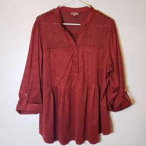 Burgundy tunic blouse